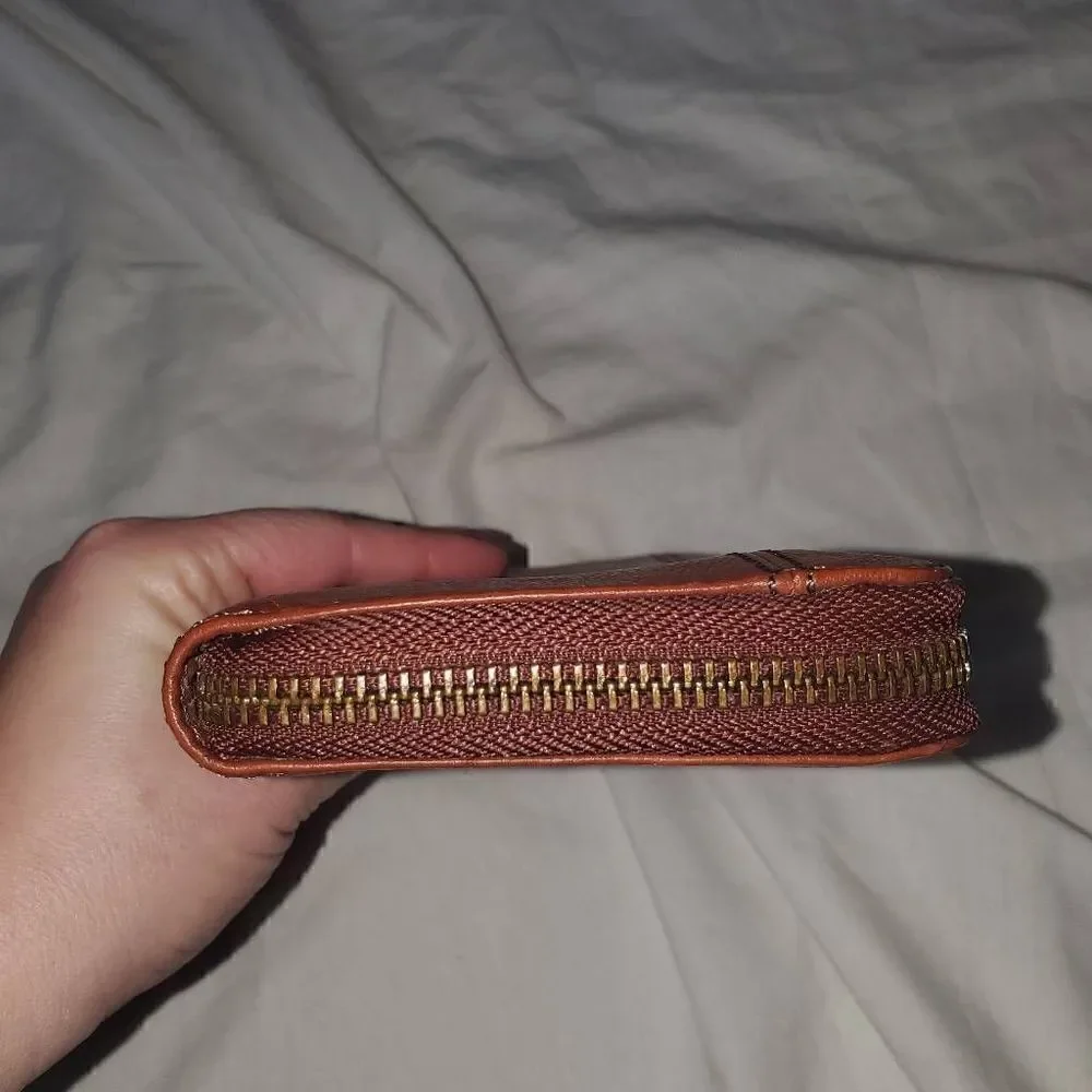 Fossil Tan Leather Wallet - faded back